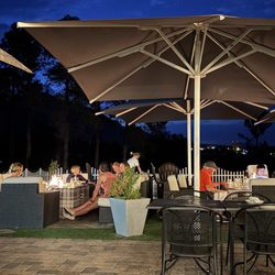 The Oakmont - Looking across the patio after sunset