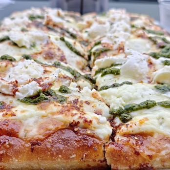 Slice House by Tony Gemignani - The crust of the Sicilian style pizza is so delicious. It's like a beautifully fluffy focaccia. - Pizza Near Me - San Diego, California Slice House by Tony Gemignani - The crust of the Sicilian style pizza is so delicious. It's like a beautifully fluffy focaccia. - Pizza Near Me - San Diego, California