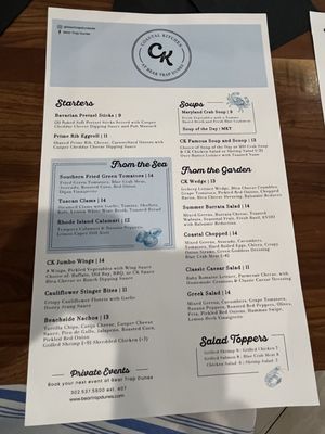 Menu photo 5 Coastal Kitchen at Bear Trap Dunes Ocean View, DE