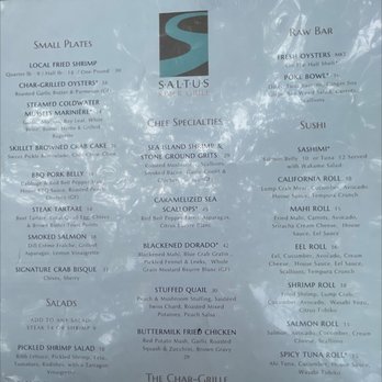 Saltus River Grill - Menu pt 1 - Sushi Bars Near Me - Beaufort, South Carolina Saltus River Grill - Menu pt 1 - Sushi Bars Near Me - Beaufort, South Carolina