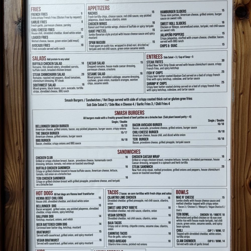 Food menu Food menu