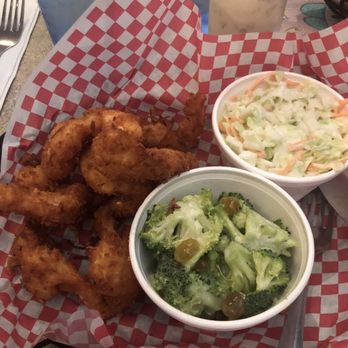 Boston's Fish House - Coconut shrimp , broccoli salad and cole slaw - Seafood Near Me - Winter Park, Florida Boston's Fish House - Coconut shrimp , broccoli salad and cole slaw - Seafood Near Me - Winter Park, Florida
