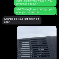 Avery's RV Service And Repair - His reply after I brought up the roof damage, which he states (15 yr warranty)