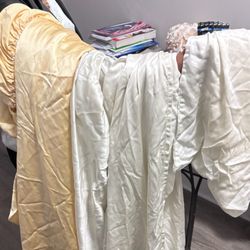 Liberty Avenue Laundry - The ivory silk set that was washed one with ammonia (yellowed) and the other 2 normally (white)