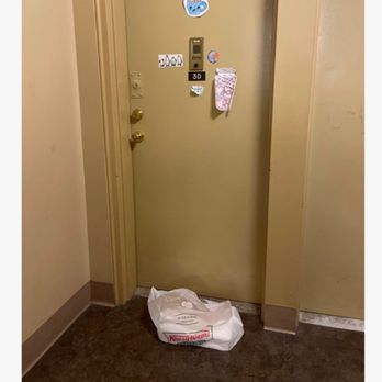 Krispy Kreme - One box of donuts left on the floor super lame - Donuts Near Me - Queens, New York