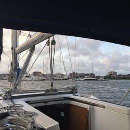Entering the harbor. Entering the harbor.