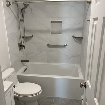 T. C. B. Residential Services - We remodeled this customer's bathroom with a Kohler tub and fixtures as well as custom floor and wall tile with a recessed shower niche. - Painters Near Me T. C. B. Residential Services - We remodeled this customer's bathroom with a Kohler tub and fixtures as well as custom floor and wall tile with a recessed shower niche. - Painters Near Me