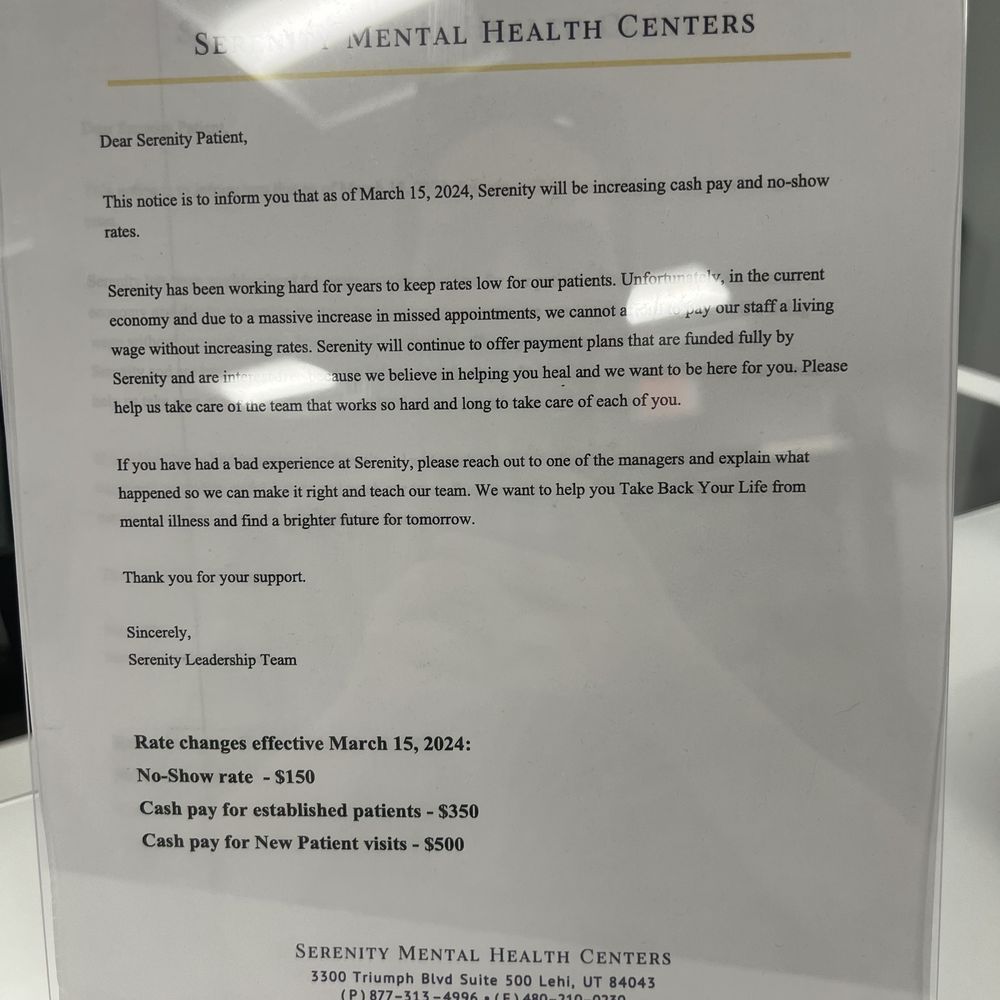 SERENITY MENTAL HEALTH CENTERS Updated August 2024 16 Photos & 37