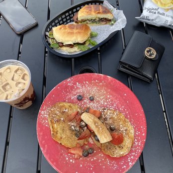 Big Bear Cafe & Espresso Bar - a plate of food and a cup of coffee - Cafes Near Me - Dedham, Massachusetts