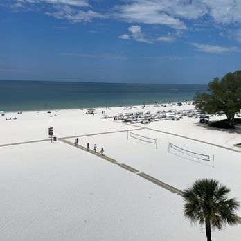 Coral Reef Beach Resort - Volleyball on the beach from six story balcony - Hotels Near Me - St. Pete Beach, Florida