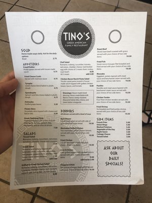 Menu photo 6 Tino's Cincinnati, OH