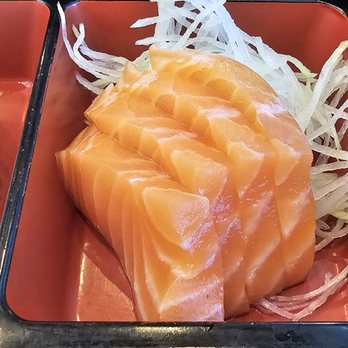 Ginza Sushi - Close-up of the Salmon Sashimi - Sushi Bars Near Me - San Jose, California Ginza Sushi - Close-up of the Salmon Sashimi - Sushi Bars Near Me - San Jose, California