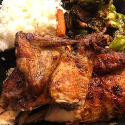 1/2 Chicken, Brussel Sprouts & Carrots, White Rice 1/2 Chicken, Brussel Sprouts & Carrots, White Rice