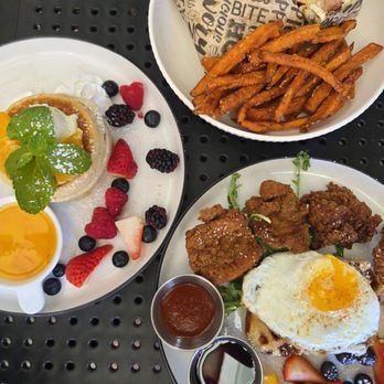 Peacock Pansy - Yuzu pancakes, chicken and croffle, and grilled chicken sandwich - Breakfast & Brunch Near Me - San Francisco, California Peacock Pansy - Yuzu pancakes, chicken and croffle, and grilled chicken sandwich - Breakfast & Brunch Near Me - San Francisco, California