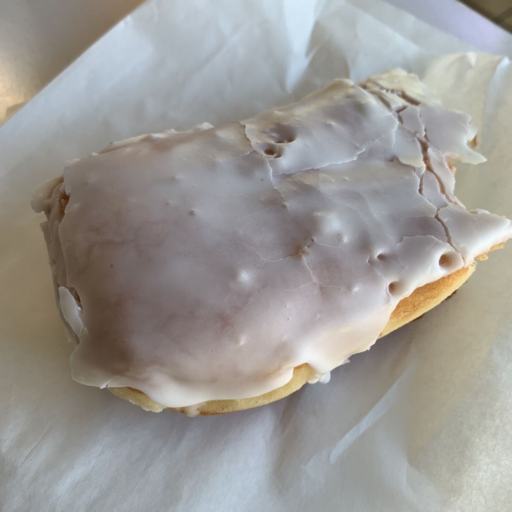 Spudnuts Donuts - I was surprised to see vanilla frosting on this type of donut - Donuts Near Me - Northridge, California Spudnuts Donuts - I was surprised to see vanilla frosting on this type of donut - Donuts Near Me - Northridge, California