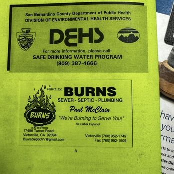 Burns Septic & Rooter Service - Septic Services Near Me - Victorville, California Burns Septic & Rooter Service - Septic Services Near Me - Victorville, California