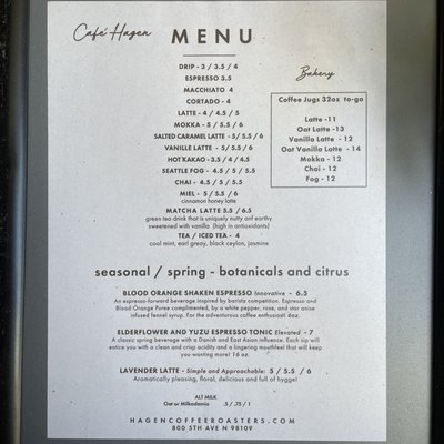 Menu photo 7 Cafe Hagen Seattle, WA