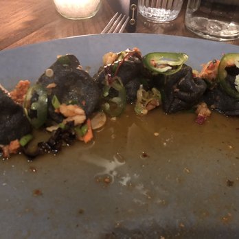 King Tide Fish and Shell - Squid ink tortellini with oxtail filling and lobster flavored sauce - Seafood Near Me - Portland, Oregon King Tide Fish and Shell - Squid ink tortellini with oxtail filling and lobster flavored sauce - Seafood Near Me - Portland, Oregon