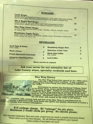 Menu photo 8 Blue Wing Saloon Upper Lake, CA Menu photo 8 Blue Wing Saloon Upper Lake, CA