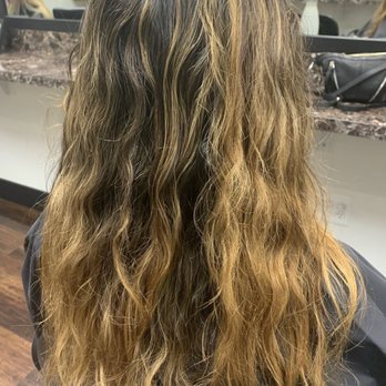 Studio 360 Hair & Nails - The before photo - orange and messy - Hair Stylists Near Me - Sparks Glencoe, Maryland