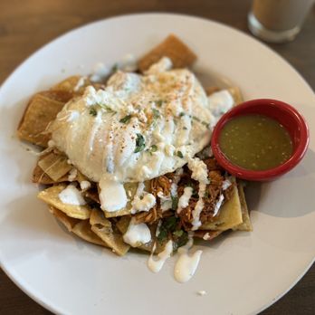 Toast Gio’s Breakfast & Lunch - Chilaquiles with a hidden mound of shredded chicken! - Breakfast & Brunch Near Me - Apache Junction, Arizona