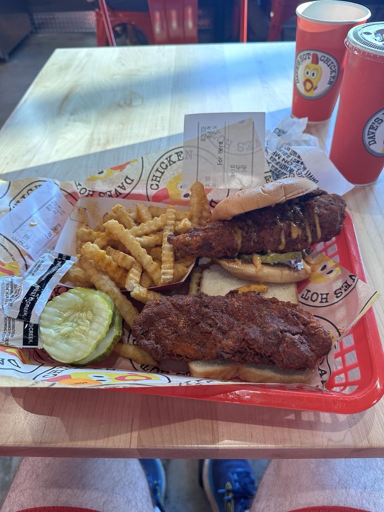 Food from Dave's Hot Chicken