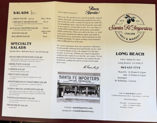 Menu photo 2 Santa Fe Importers Long Beach, CA Menu photo 2 Santa Fe Importers Long Beach, CA