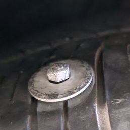 Bolt in tire we discovered as soon as we got home. Thought it was a rock when we drove away from Exotic Motors Auto Rebuild. Bolt in tire we discovered as soon as we got home. Thought it was a rock when we drove away from Exotic Motors Auto Rebuild.