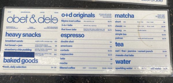 Menu photo 3 Obet & Del's Coffee Los Angeles, CA Menu photo 3 Obet & Del's Coffee Los Angeles, CA