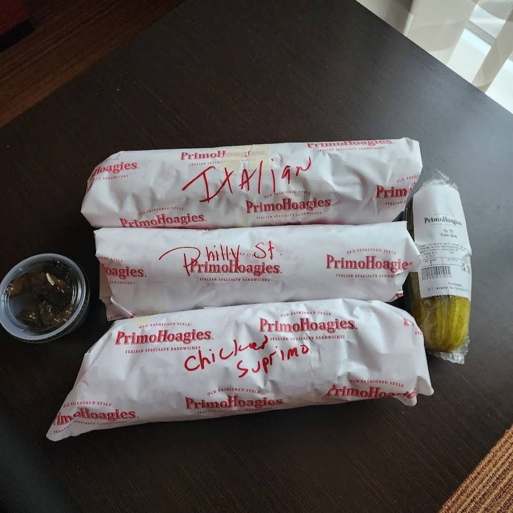 An Italian Fully Loaded, Philly Cheese Steak, & Chicken Parmigiana Supremo Hoagies W/Pickle and hot peppers. An Italian Fully Loaded, Philly Cheese Steak, & Chicken Parmigiana Supremo Hoagies W/Pickle and hot peppers.