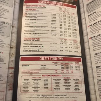 Giordano's - Pizza menu 5-2019 - Pizza Near Me - Rosemont, Illinois