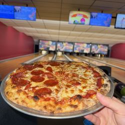 River Lanes - Half pepperoni / half cheese pizza