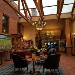 Lobby area with lovely skylights!