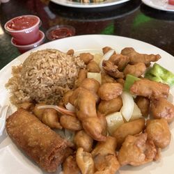 Aikou - Fried pork with egg roll veggies and fried rice