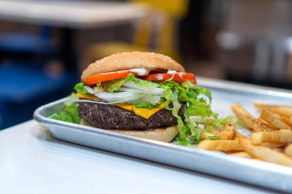 Photo of Jenny’s Burgers - San Francisco, CA, US. cheeseburger $9.50 + fries $4