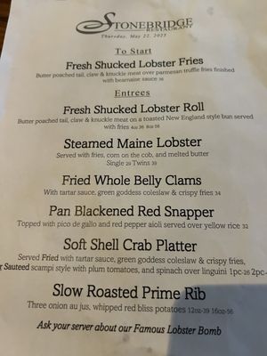 Menu photo 5 Stonebridge Restaurant Milford, CT Menu photo 5 Stonebridge Restaurant Milford, CT