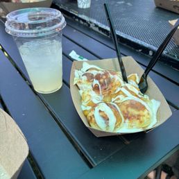 Peaches 'n cream aebleskivers and a lemonade Peaches 'n cream aebleskivers and a lemonade