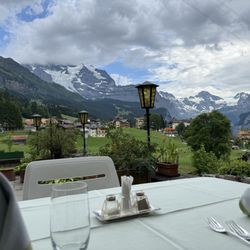 Restaurant Berghaus - View from the terrace at dinner time