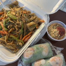 Pad Lee Noodles Kee Mao Drunken Noodles and Fresh Rolls