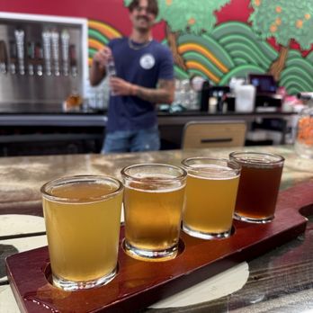 Voodoo Brewing - Flight and friendly employee - Brewpubs Near Me - Valrico, Florida
