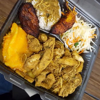 Caribbean Cabana - Large Curry Chicken with cabbage and mac n cheese 7/2/2017 - Caribbean Near Me - Dallas, Texas Caribbean Cabana - Large Curry Chicken with cabbage and mac n cheese 7/2/2017 - Caribbean Near Me - Dallas, Texas