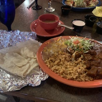 Little Mexico - Red chili con carne with rice and beans - Mexican Near Me - Tucson, Arizona