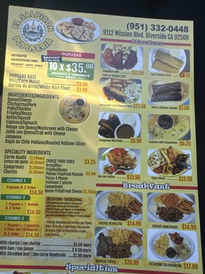 Menu photo 1 El Salpicon Restaurant Jurupa Valley, CA Menu photo 1 El Salpicon Restaurant Jurupa Valley, CA