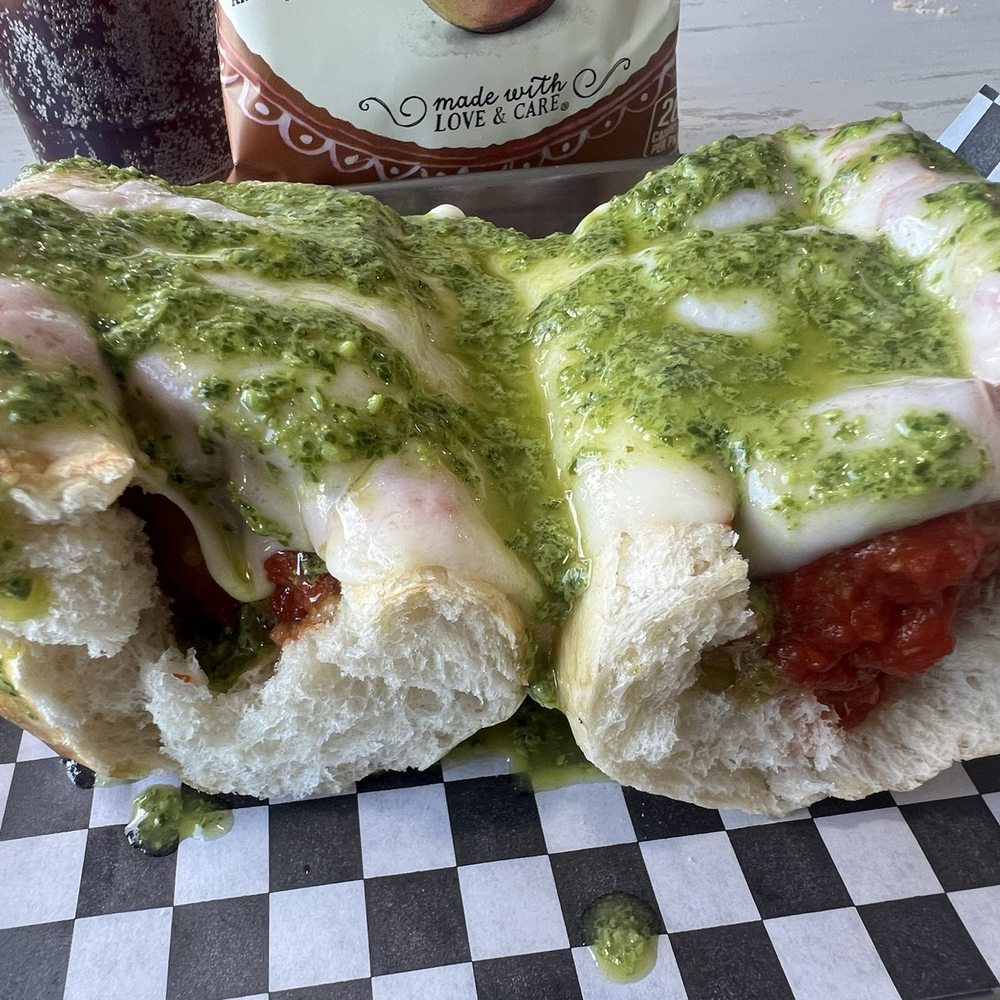Fritzankotters - A closer look at that smashed, meatball and pesto sandwich - Sandwiches Near Me - Huntington Beach, California Fritzankotters - A closer look at that smashed, meatball and pesto sandwich - Sandwiches Near Me - Huntington Beach, California