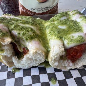 Fritzankotters - A closer look at that smashed, meatball and pesto sandwich - Sandwiches Near Me - Huntington Beach, California Fritzankotters - A closer look at that smashed, meatball and pesto sandwich - Sandwiches Near Me - Huntington Beach, California