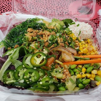 Poke Land - Bakersfield - My 3 item bowl. So good! Fresh! - Poke Near Me - Bakersfield, California