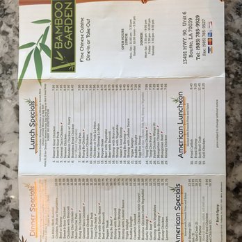 Bamboo Garden - the menu for the restaurant - Chinese Near Me - Boutte, Louisiana Bamboo Garden - the menu for the restaurant - Chinese Near Me - Boutte, Louisiana