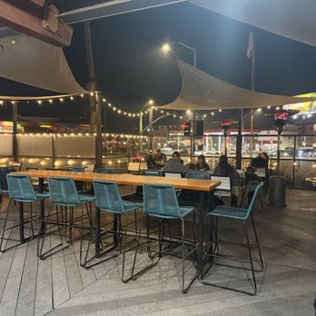 Calico Fish House - Outside patio with heaters and semi shaded - nice - Seafood Near Me - Huntington Beach, California Calico Fish House - Outside patio with heaters and semi shaded - nice - Seafood Near Me - Huntington Beach, California