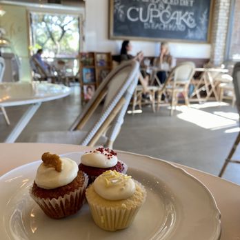 Bird Bakery - Southern Red Velvet Cupcake Lovely Lemon Cupcake Award Winning Carrot Cake Cupcake - Desserts Near Me - San Antonio, Texas