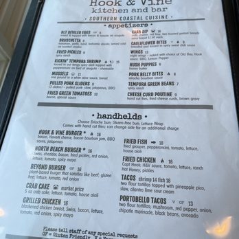 Hook & Vine - Kitchen and Bar - Menus pic 2 - Seafood Near Me - North Beach, Maryland Hook & Vine - Kitchen and Bar - Menus pic 2 - Seafood Near Me - North Beach, Maryland
